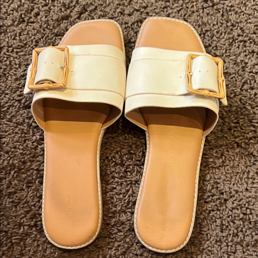Women's White Slide Sandals